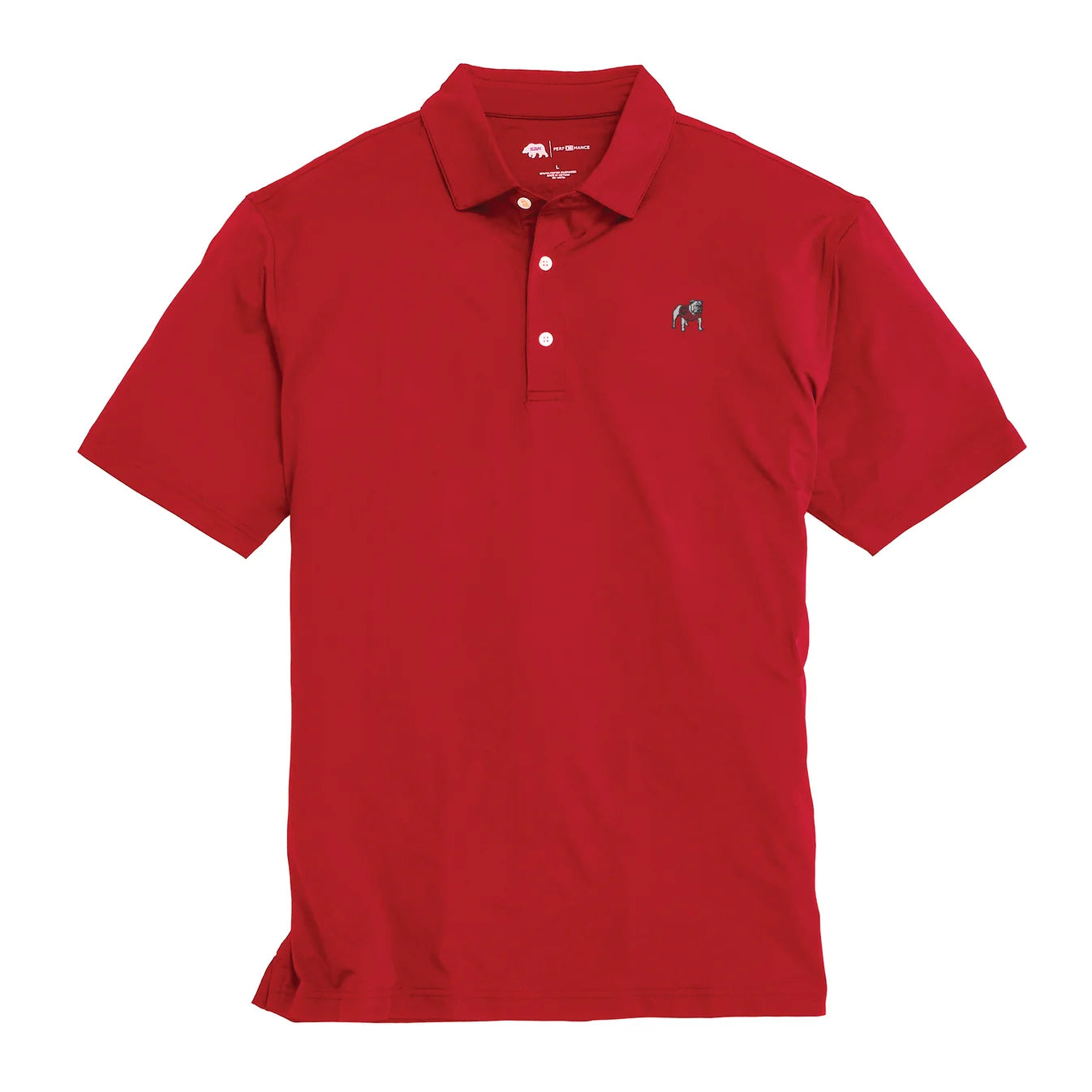 Onward Reserve | UGA Standing Bulldog Solid Performance Polo in Red