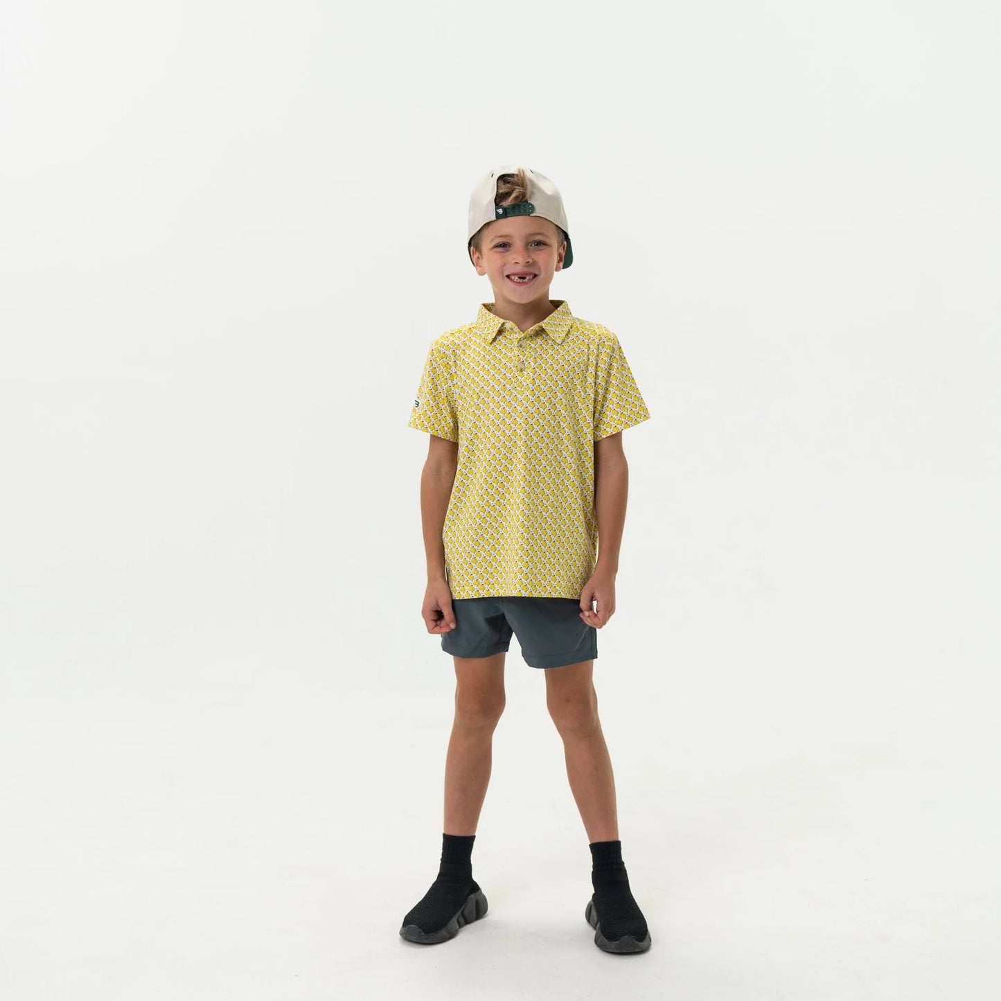 Burlebo | Youth Everyday Shorts in River Rock Grey with Classic Deer Camo Pocket