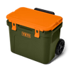 Yeti | Roadie 32 Wheeled Cooler in Olive/King Crab Orange