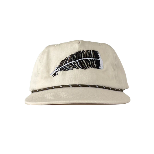 Knotted Pine | Ivory Turkey Feather Rope Hat
