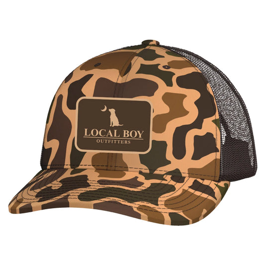 Local Boy | Pocket Patch Trucker Hat in Old School Camo