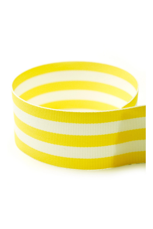 Preppy Striped Grosgrain Ribbon | Yellow