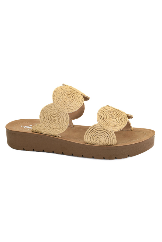 Cheers Beaches Sandals in Raffia