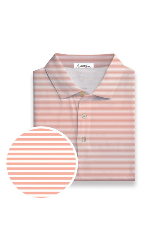 AutiLove Peach | White Microstripe Polo