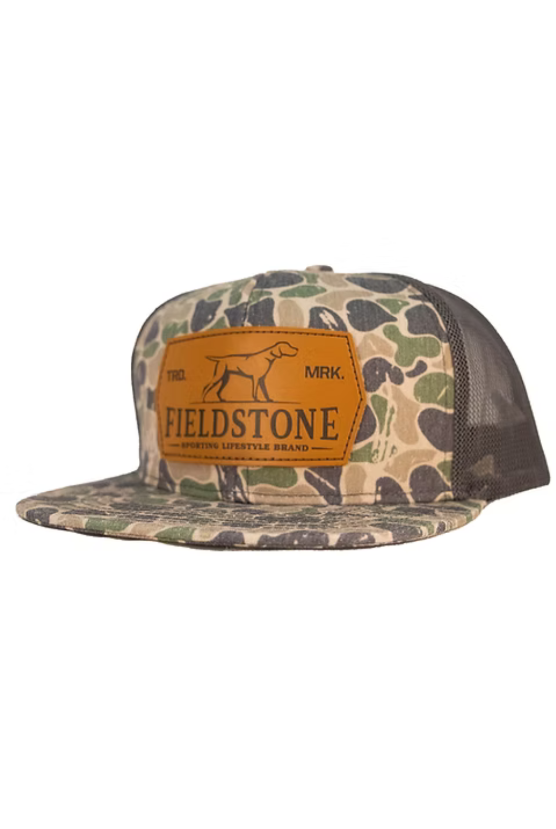 Backwoods Camo Leather Patch Hat
