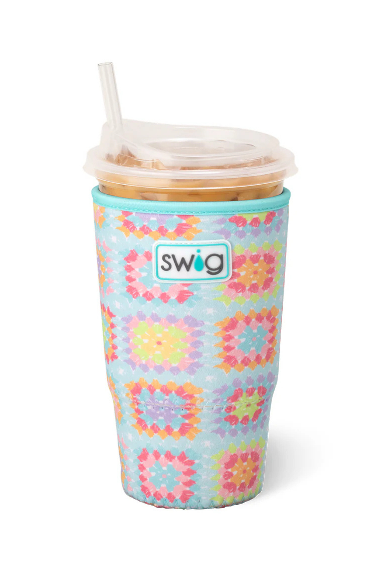 Swig Large Iced Cup Coolie in Granny Squares
