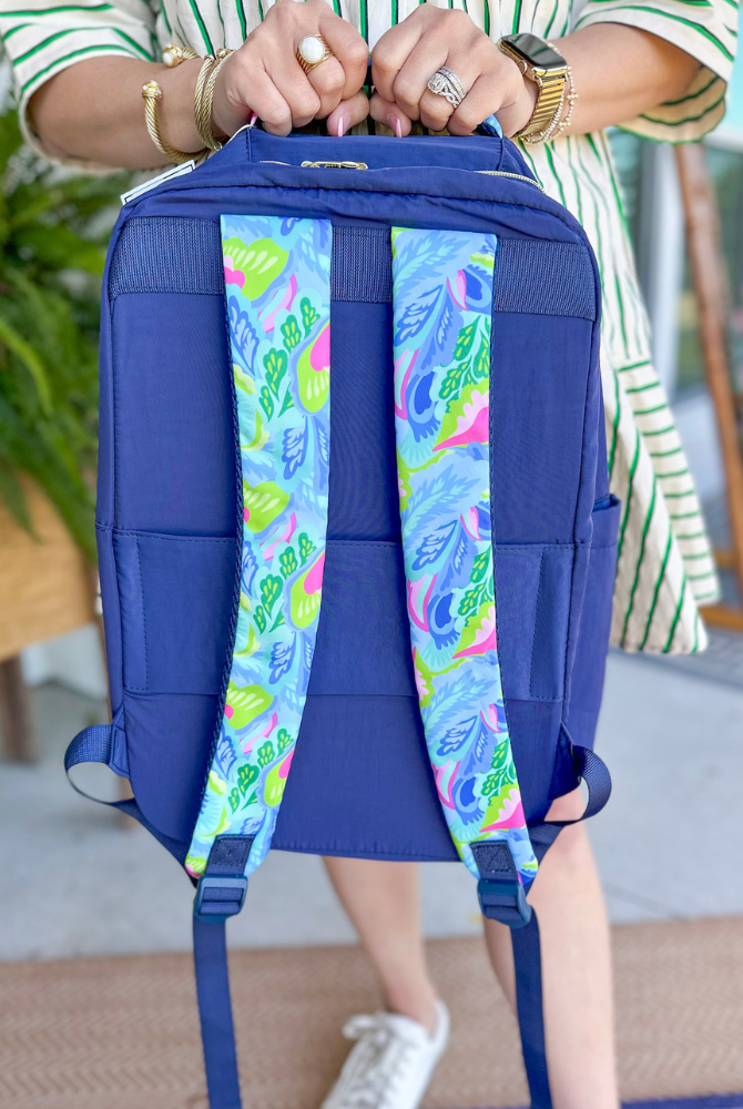 Mary Square Travel Backpack in Navy