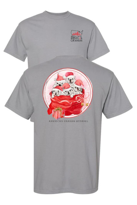 Santa's Little Yelper Short Sleeve Tee in Grey