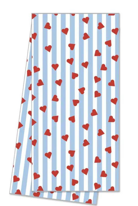 Heart Seersucker Tea Towel