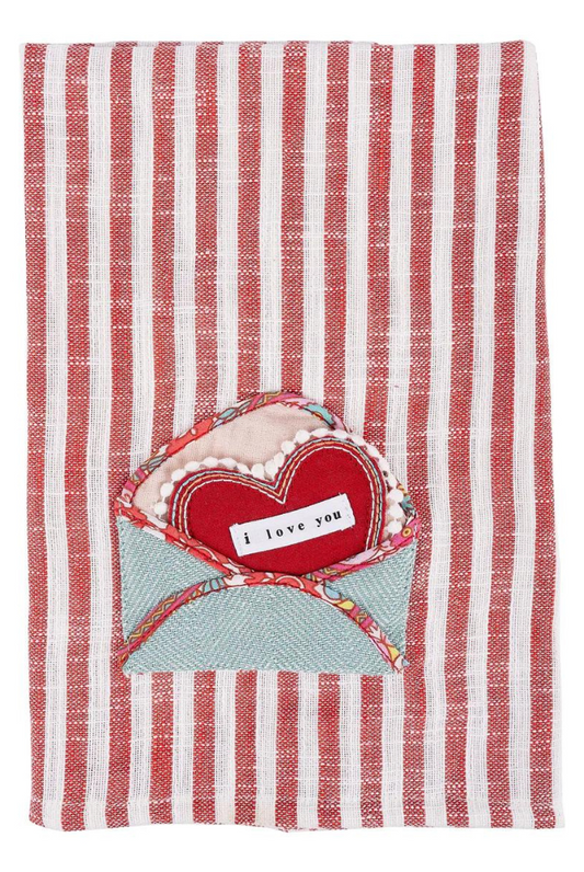 Heart Envelope Tea Towel
