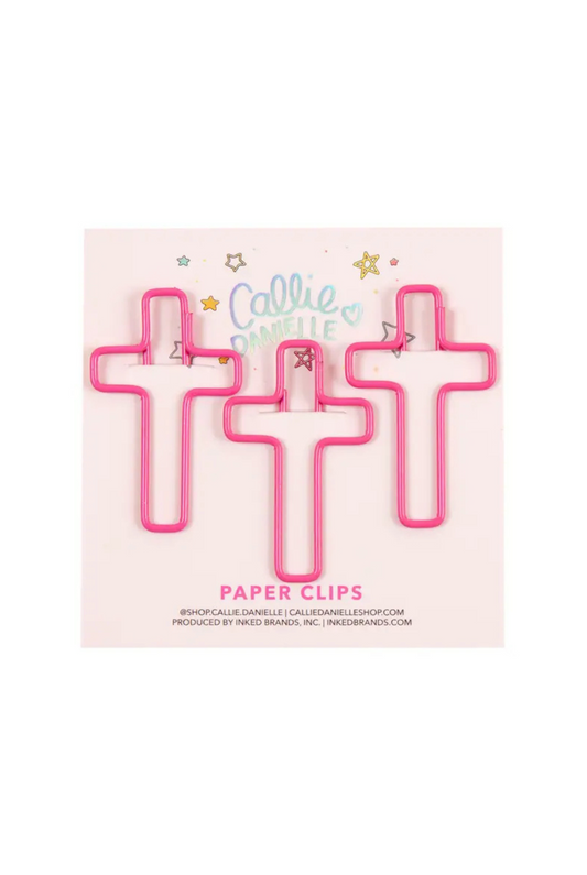 Pink Cross Paperclips