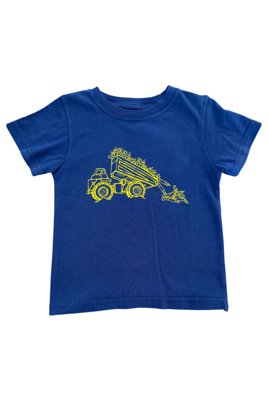 Kid's Dumptruck with Crayons T-Shirt in Navy