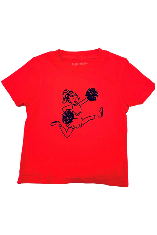 Kid's Cheerleader T-Shirt in Red/Black