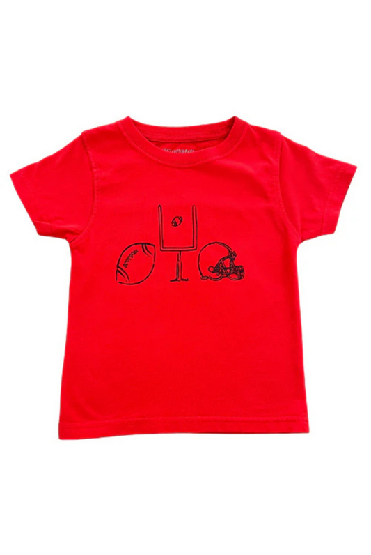 Kid's Football Trio T-Shirt in Red/Black