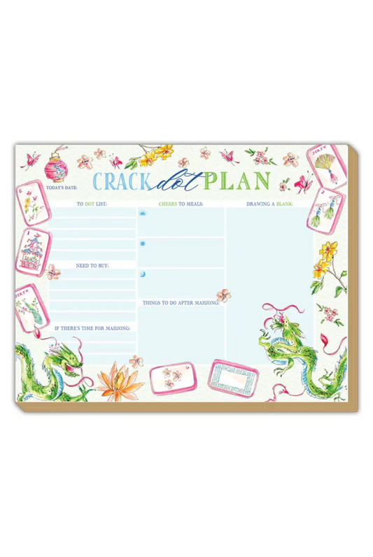Crack Dot Plan Mahjong Icons Green Dragons Luxe Planner