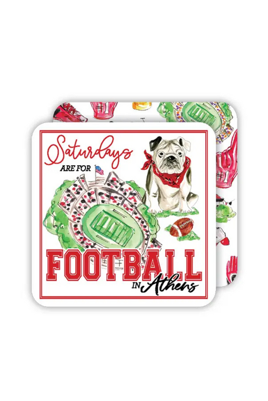 Saturdays Are For Football in Athens Square Coaster