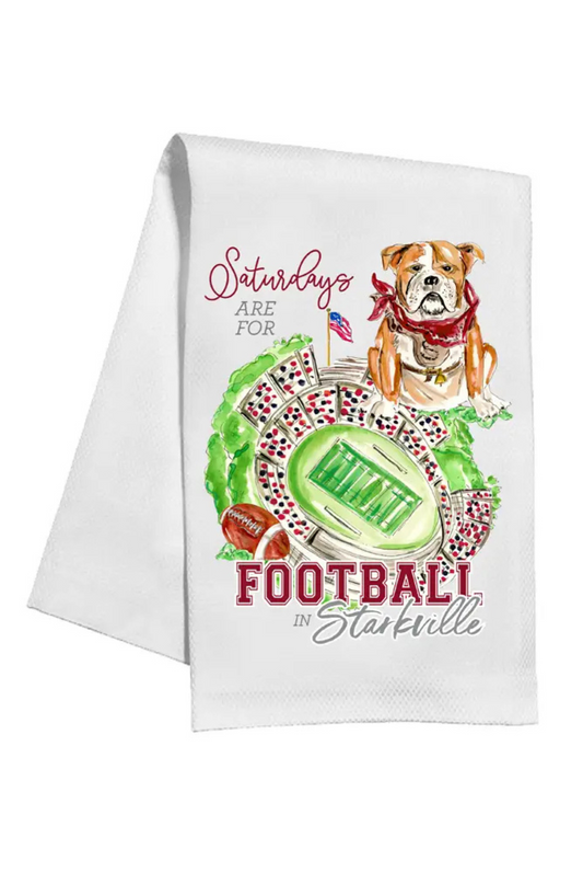 Saturdays Are For Football in Starkville Kitchen Towel
