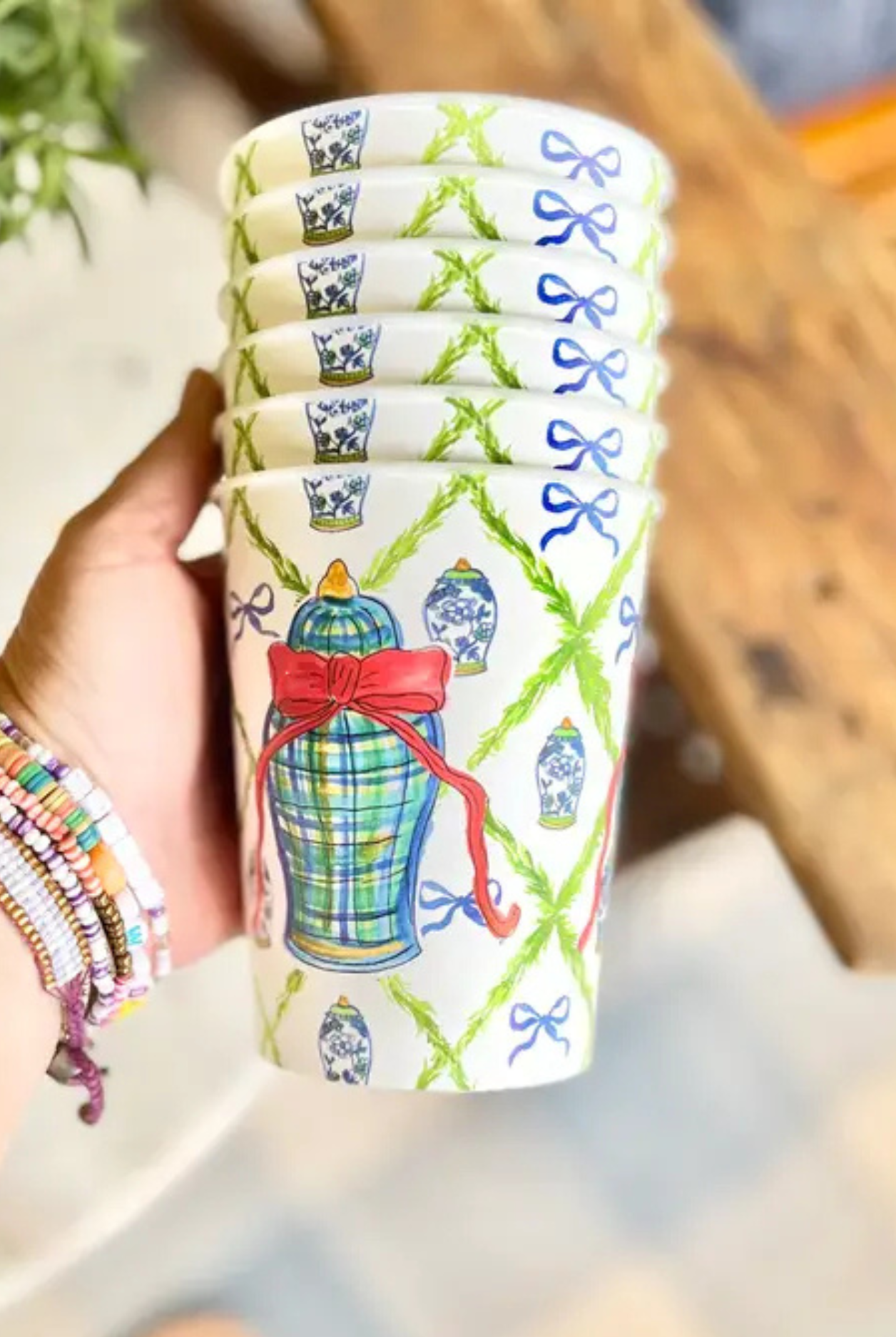 Ginger Jar Christmas Cups-Set of 6