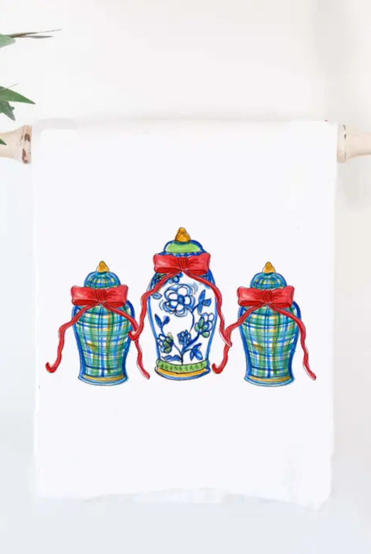 Ginger Jar Trio Christmas Towel, Christmas Decor