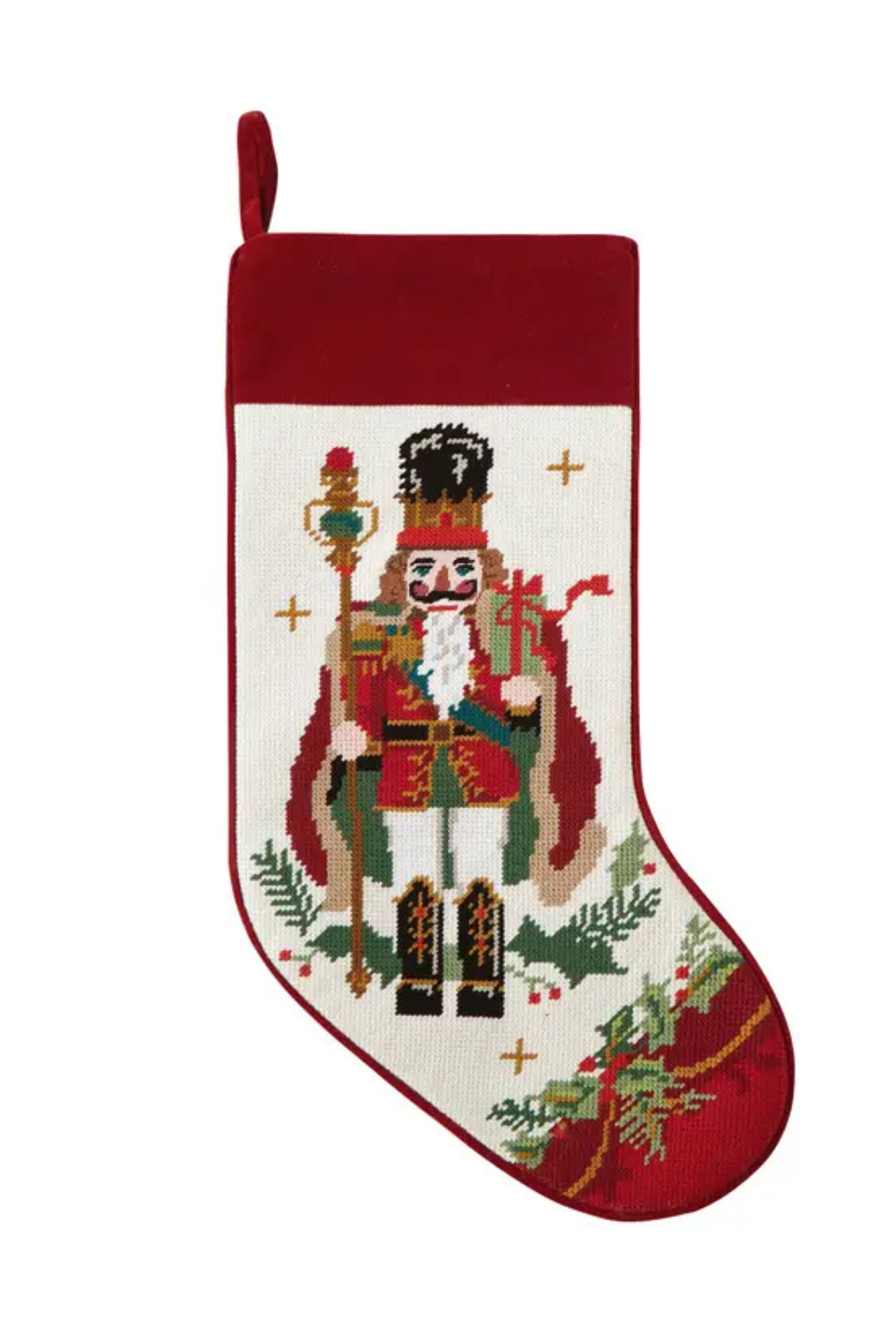 Nutcracker Embroidered Stocking