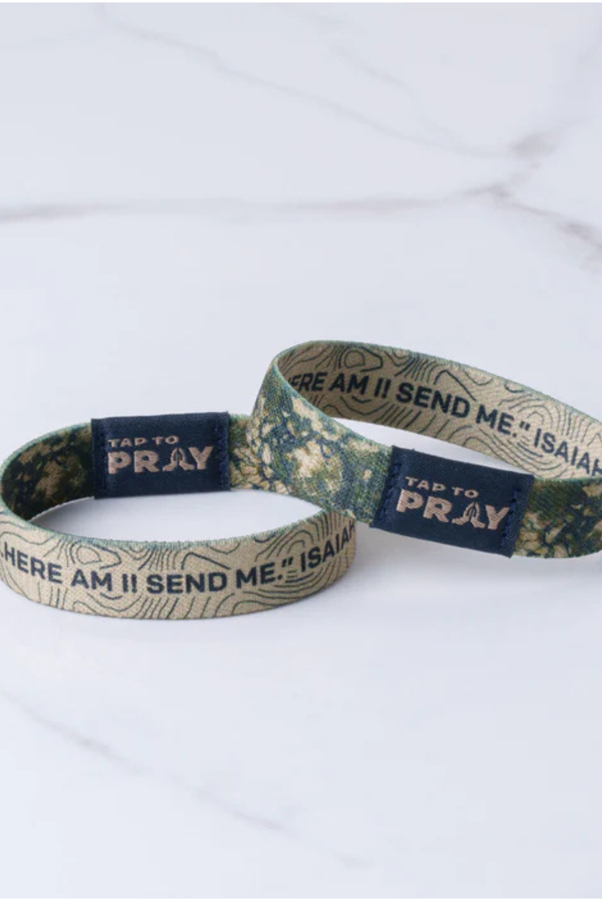 Tap To Pray Wristbands Valor Camo & Isaiah 6:8