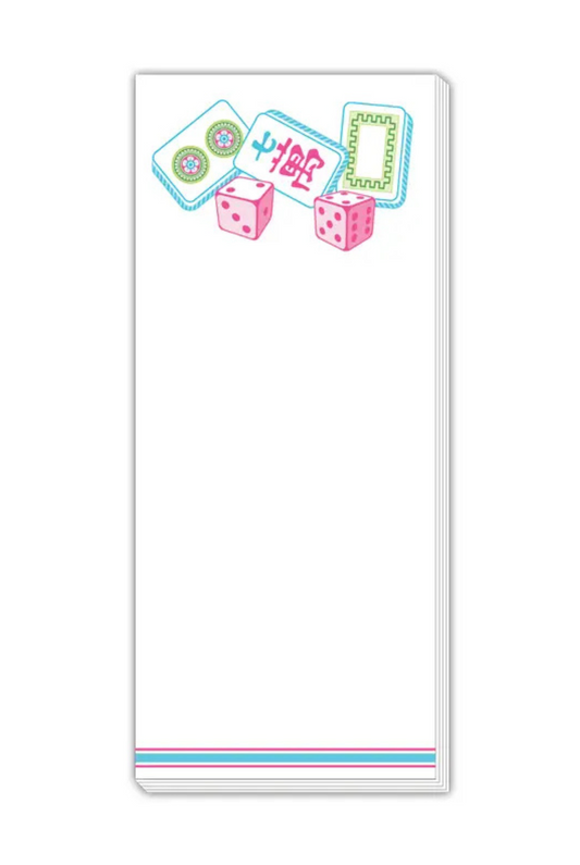 Mahjong Tiles and Dice Skinny Notepad