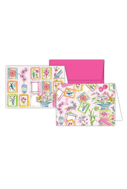 Pretty Mahjong Tiles Flowers Birds Petite Note Combo