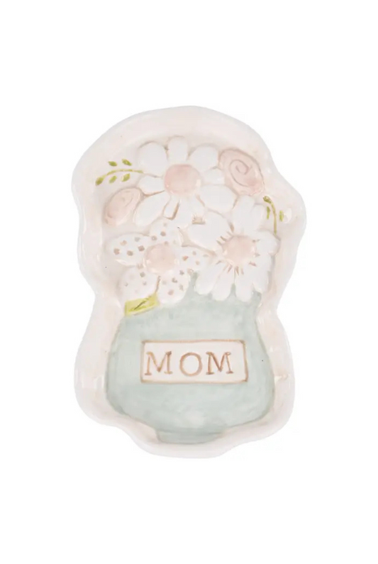 Mom Flower Vase Trinket Tray