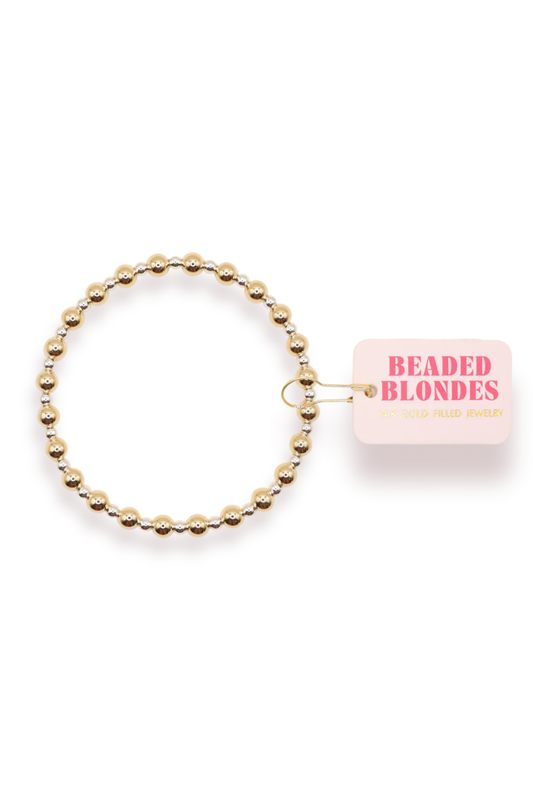 Beaded Blondes Katy Bracelet in Gold with Silver