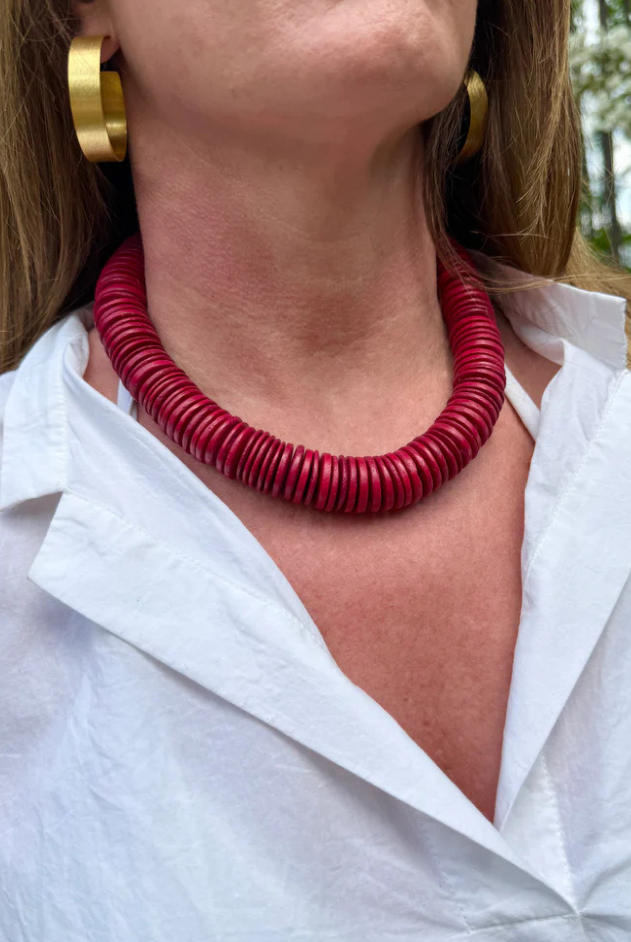 Merritt Millie Red Coconut Shell Necklace