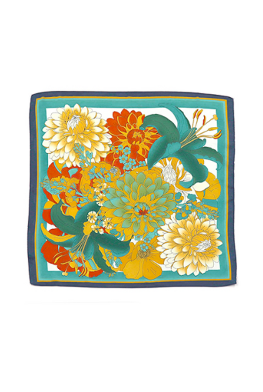 Floral Print Bandana Scarf in Green