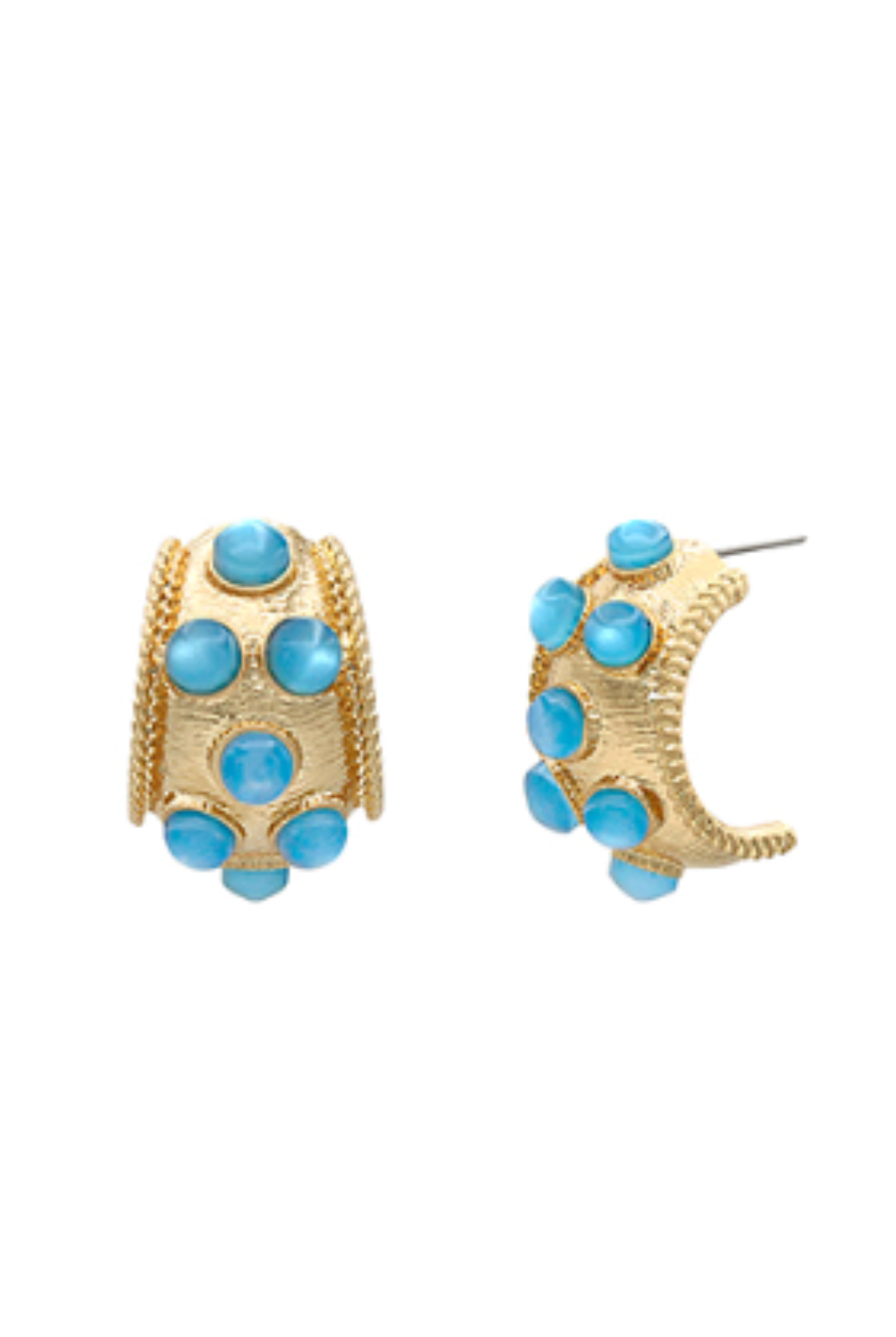 Pop of Color Hoops in Aqua