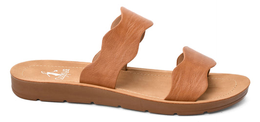 Slip Into Style Slides in Cognac