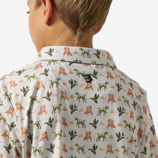 Burlebo | Youth Performance Polo in Mallard Duck Dog