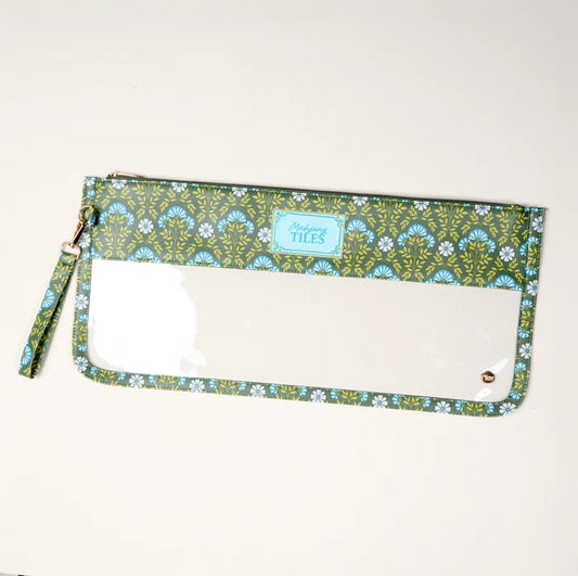 The Darling Effect | Mahjong Tile Keeper Pouch in Everbloom Forest Green