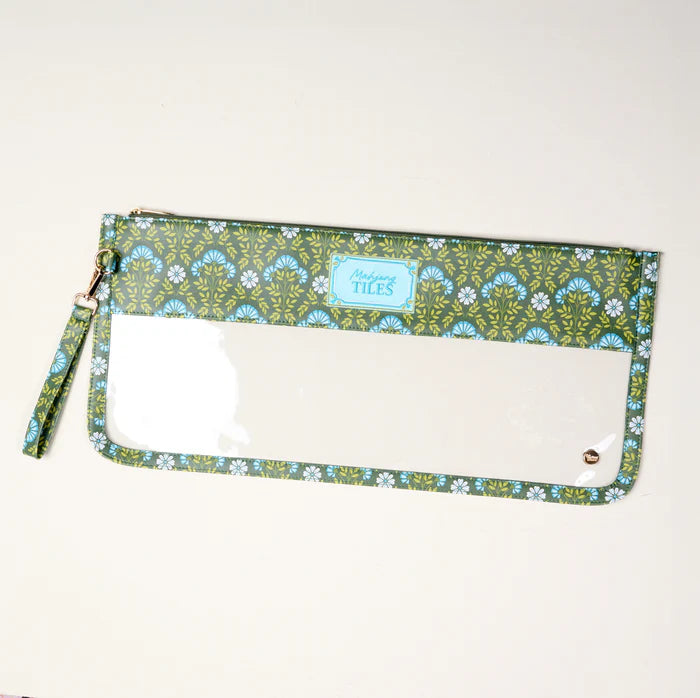 The Darling Effect | Mahjong Tile Keeper Pouch in Everbloom Forest Green