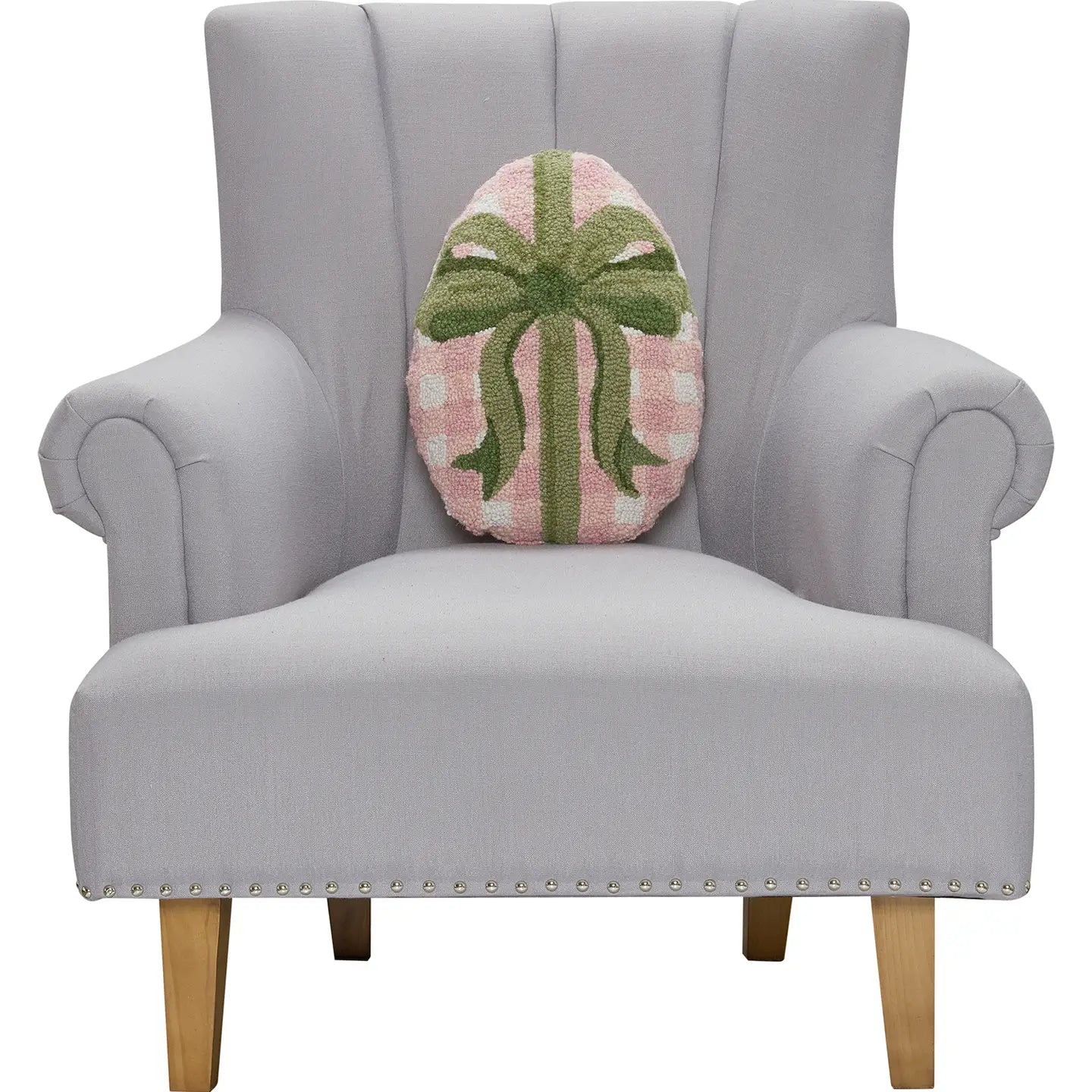 Shaped Gingham Easter Egg Hook Pillow