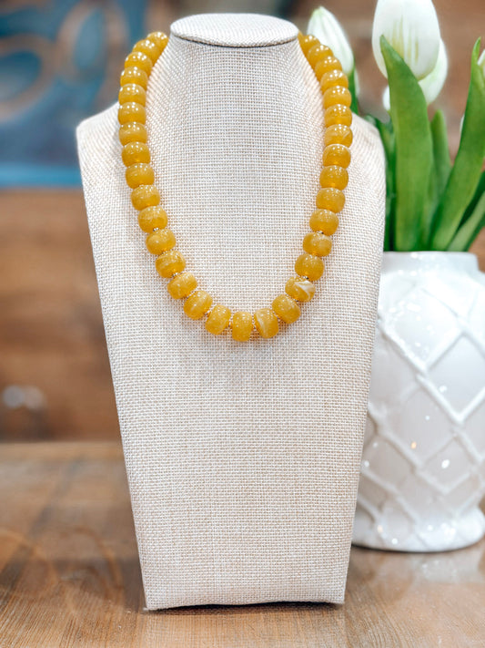 Lainey Beaded Necklace in Taupe