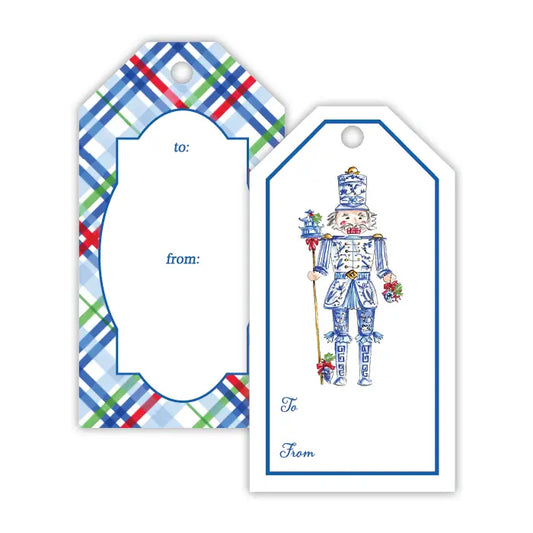 Blue Chinoiserie Nutcracker Gift Tag Set