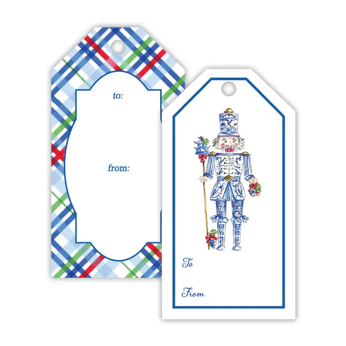 Blue Chinoiserie Nutcracker Gift Tag Set
