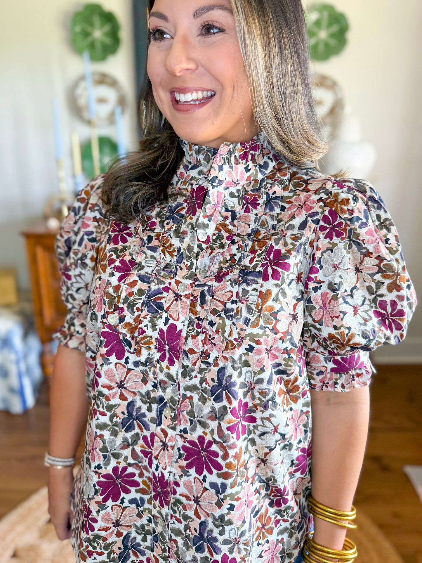 Mulberry Floral Top