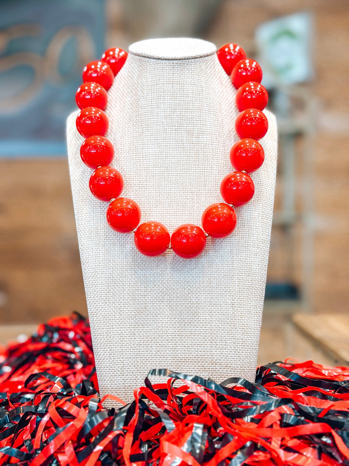 Sophie Gumball Necklace in Red