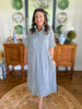Navy Market Check Dress