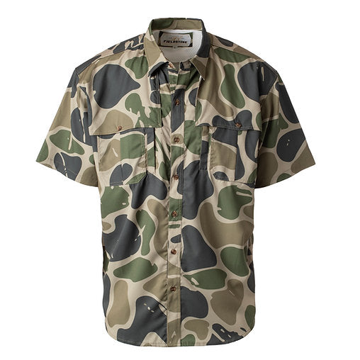 Fieldstone | Youth Short Sleeve Button Down in Max Backwoods Camo