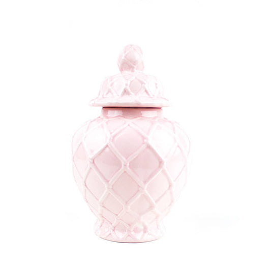 Large Textured Ginger Jar in Pink