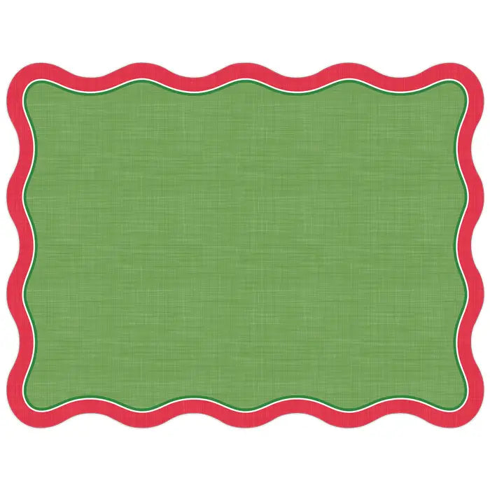 Green and Red Linen Posh Die-Cut Placemat