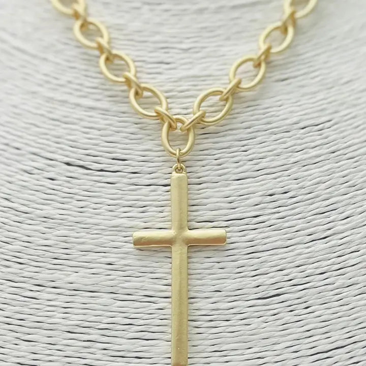 Gold Cross Chain Necklace