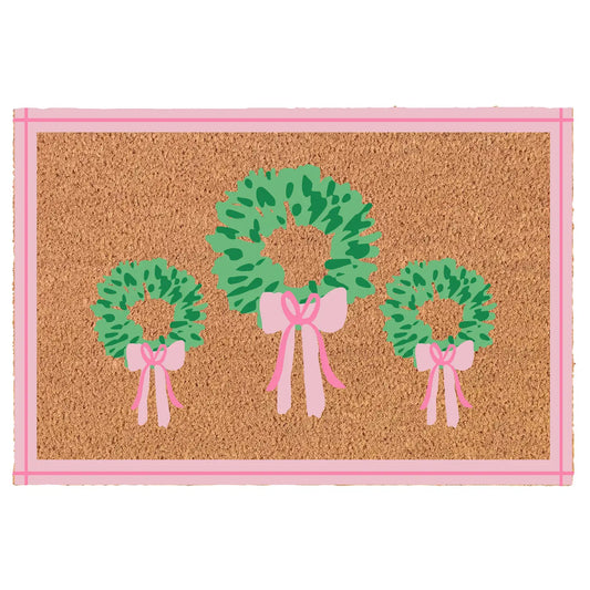 Mary Square Door Mat with Rosy Wreaths