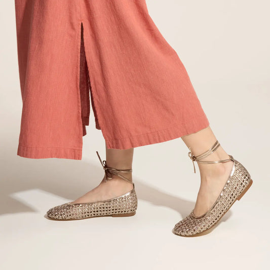 Sadie Ballet Flats in Gold