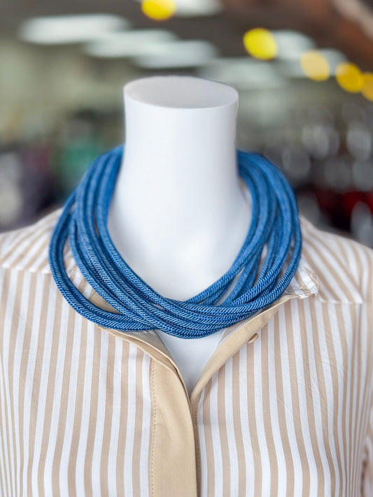 Lilly Slub Rope Necklace in Cobalt